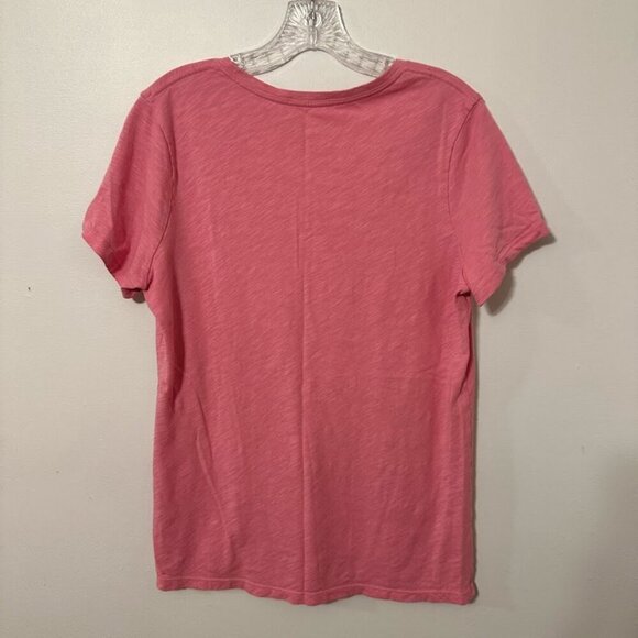 Felina Pink V-Neck Short Sleeve Tshirt - Size Large - Picture 3 of 3